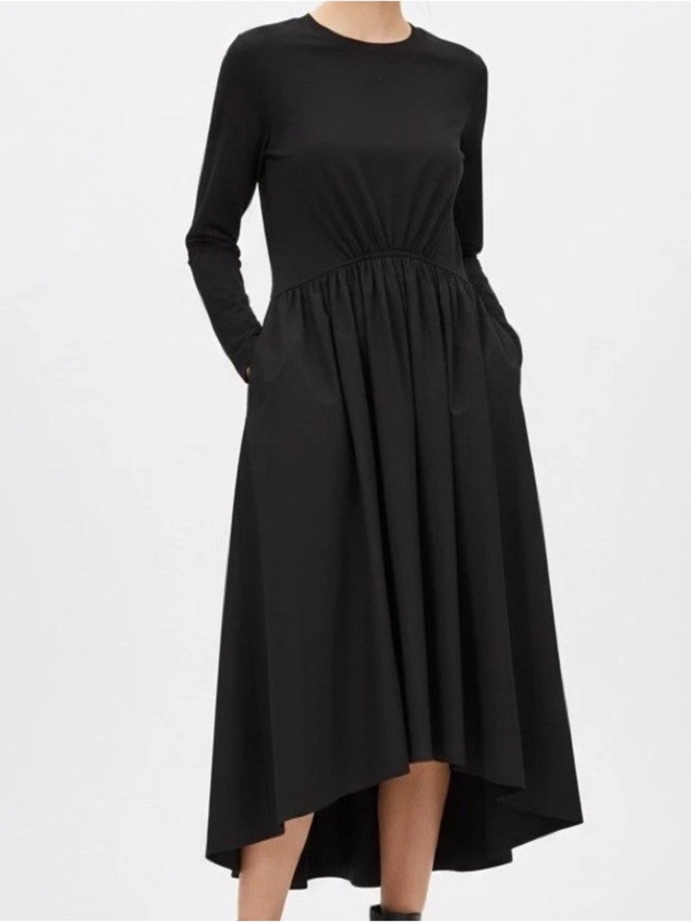 COS Black Long-Sleeve High-Low Dress - Picture 2 of 7
